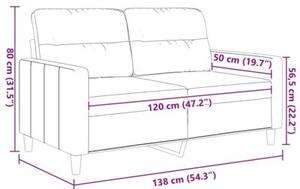 Sofa 2-osobowa, brÄ zowa, 120 cm, tapicerowana tkaninÄ
