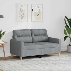 Sofa 2-osobowa, jasnoszara, 120 cm, tapicerowana tkaninÄ