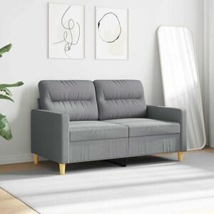 Sofa 2-osobowa, jasnoszara, 120 cm, tapicerowana tkaninÄ