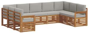 Modularny zestaw mebli ogrodowych z litego drewna akacjowego w eleganckim szarym kolorze