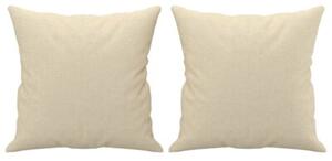 Sofa 3-osobowa z poduszkami, kremowa, 180 cm, tkanina