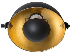 Retro lampa ścienna okrągły klosz czarno-złota kinkiet Thames II Beliani