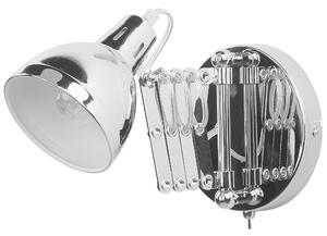 Lampa ścienna na wysięgniku srebrna metalowa regulowana 33 cm wysoki połysk Harrington Beliani