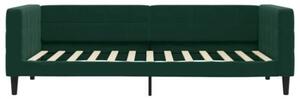 Sofa z funkcją spania, ciemnozielona, 100x200 cm, aksamitna