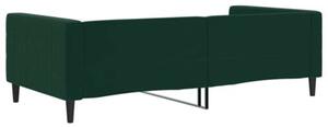 Sofa z funkcją spania, ciemnozielona, 100x200 cm, aksamitna