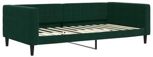 Sofa z funkcją spania, ciemnozielona, 100x200 cm, aksamitna