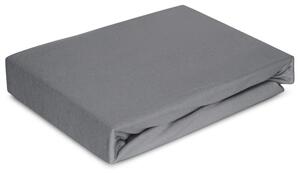 Prześcieradło EUROFIRANY Premium Jersey 4 z gumką 120 x 200 cm Stalowy
