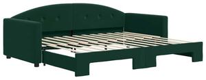 Sofa rozsuwana, ciemnozielona, 90x200 cm, aksamit