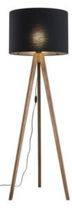 Lampa podłogowa TK Lighting GRAND ORZECH 16005 145 cm, E27, brąz orzech/czarna, klosz 50 cm, do salonu i sypialni