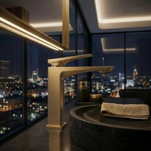 Bateria Umywalkowa REA Premium Prime Niska Złoty szczotkowany