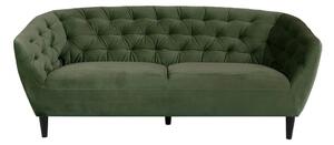 Zielona aksamitna sofa Actona Ria, 191 cm