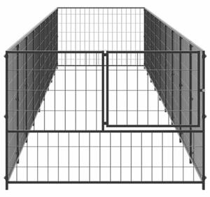 Kojec dla psa, czarny, 9 m², stalowy