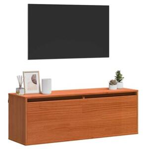 Elegancka wisząca szafka z litego drewna sosnowego w kolorze woskowego brązu