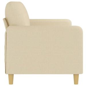 Sofa, 3-osobowa kremowa, 180 cm, tapicerowana tkaninÄ