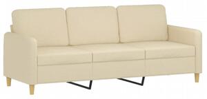Sofa, 3-osobowa kremowa, 180 cm, tapicerowana tkaninÄ