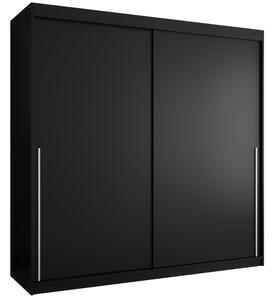 Szafa przesuwna Garderoba SIMA T 200 czarny + u. srebrny