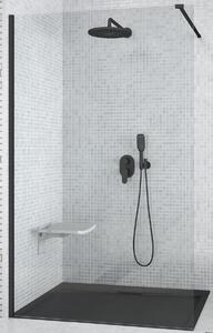 Besco Aveo Black Walk-in ścianka prysznicowa 90 cm czarny mat/szkło przezroczyste AVB-90-195C