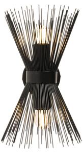 Lampa ścienna art deco czarna 2-światłowa - Broom