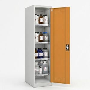 Szafa chemiczna na chemikalia BHP typu słupek szaro-żółta, 500x1850x400 mm: PETER