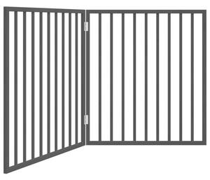 Bramka dla psa składana 2 panele, czarna, 160 cm, drewno topolowe