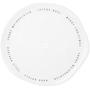 Biały porcelanowy talerz MERRY CHRISTMAS