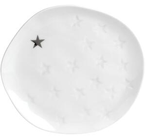 Biały porcelanowy talerz GWIAZDY, mały