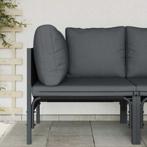 Modułowy zestaw mebli ogrodowych z narożną sofą w antracytowym wykończeniu