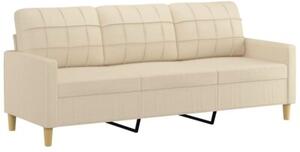 Sofa 3-osobowa, kremowa, 180 cm, tapicerowana tkaninÄ