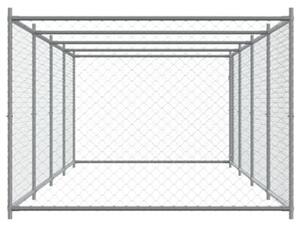 Klatka dla psa, z drzwiami, szara, 8x2x1,5 m, stal