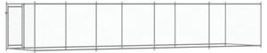 Klatka dla psa, z drzwiami, szara, 8x2x1,5 m, stal