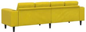 Nowoczesna sofa do salonu w kolorze Å¼Ã³Åtym, 4 miejsca, ergonomiczny design