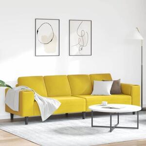 Nowoczesna sofa do salonu w kolorze Å¼Ã³Åtym, 4 miejsca, ergonomiczny design