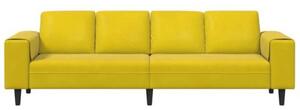 Nowoczesna sofa do salonu w kolorze Å¼Ã³Åtym, 4 miejsca, ergonomiczny design