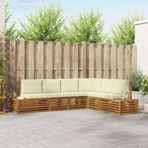 Zestaw mebli ogrodowych z litego drewna akacjowego - elegancka sofa modularna z poduszkami