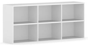 Biblioteka INTEGRO z półkami, wyższa, 835 x 1750 x 400 mm, 6 półek, biały