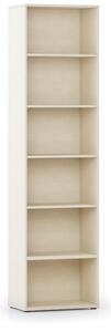 Biblioteka INTEGRO wyższa, 2300 x 600 x 400 mm, 5 półek, brzoza