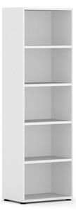 Biblioteka INTEGRO, 1920 x 600 x 400 mm, 4 półki, biały