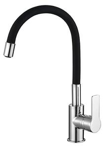 Aqualine Aqualine - Bateria kuchenna z elastycznym ramieniem LORE czarny/chrom błyszczący SH0033