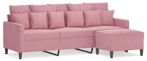 Sofa 3-osobowa z podnÃ³Å¼kiem, rÃ³Å¼owa, 180 cm, aksamitem