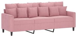 Sofa 3-osobowa z podnÃ³Å¼kiem, rÃ³Å¼owa, 180 cm, aksamitem