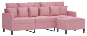 Sofa 3-osobowa z podnÃ³Å¼kiem, rÃ³Å¼owa, 180 cm, aksamitem