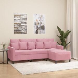 Sofa 3-osobowa z podnÃ³Å¼kiem, rÃ³Å¼owa, 180 cm, aksamitem
