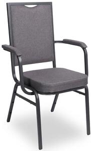 Grafitowe krzesło konferencyjne z podłokietnikami - Evio 6X