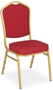 Czerwone krzesło bankietowe na złotej podstawie - Evio 3X