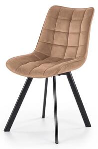 Beżowe tapicerowane krzesło pikowane - Winston