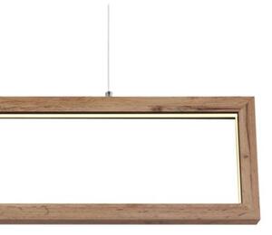 Lampa wisząca LED Globo MANDERA 24W czarny mat i MDF 3000K 80 cm regulowana wysokość