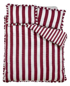 Ciemnofioletowa pościel dwuosobowa 200x200 cm Seersucker Frill Stripe – Catherine Lansfield