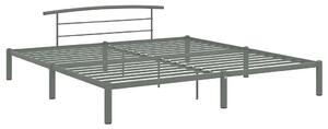 Szare metalowe łóżko małżeńskie 200x200 cm K4-T88