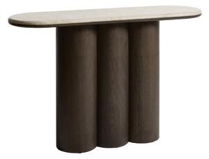 Konsola z marmurowym blatem w ciemnym naturalnym kolorze 38x120 cm Piazze – Unique Furniture