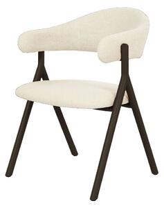 Czarny/kremowy tapicerowany fotel jadalniany z podłokietnikami Frances – Unique Furniture